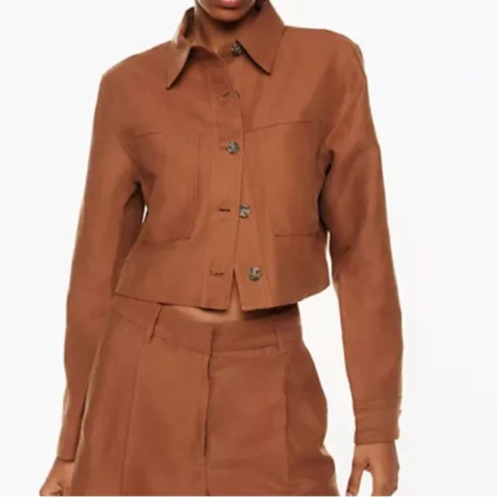 Aritzia Wilfred little cropped linen Jacket NWT